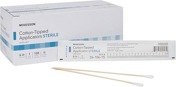 McKesson Cotton Tipped Applicator, Individually, 6 in, 1000 ct, 100 per Box | Wood Shaft
