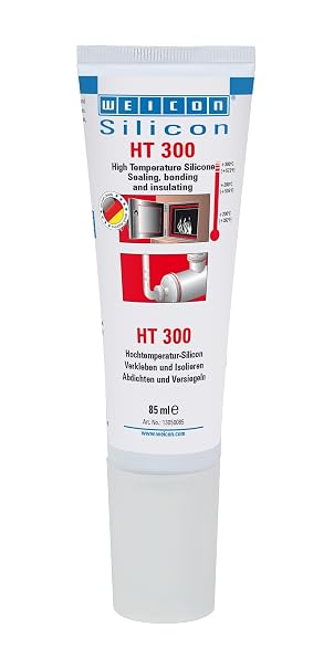 WEICON Silicone HT 300 | High Temp Silicone for Sealing, Bonding & Insulating | Withstands up to 572F | Red | Ideal for Home & Industry | Sealing Cord & Tape, Oven Adhesive, Chimney Adhesive (2.8oz)