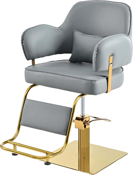 Heavy Duty Barber Chair, Salon Chair for Hair Stylist, Height Adjustable Hydraulic Hair Salon Chair, 360 Degrees Rotation, Elegant Comfortable Barber Chair, for Barbershop and Home