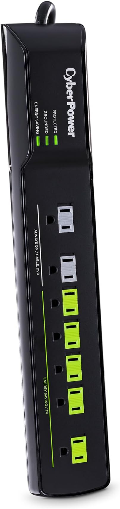 CyberPower HT705GR Tier 2 Advanced Power Strip | 1,500 J/125 V, 7 Outlets, 5ft Power Cord