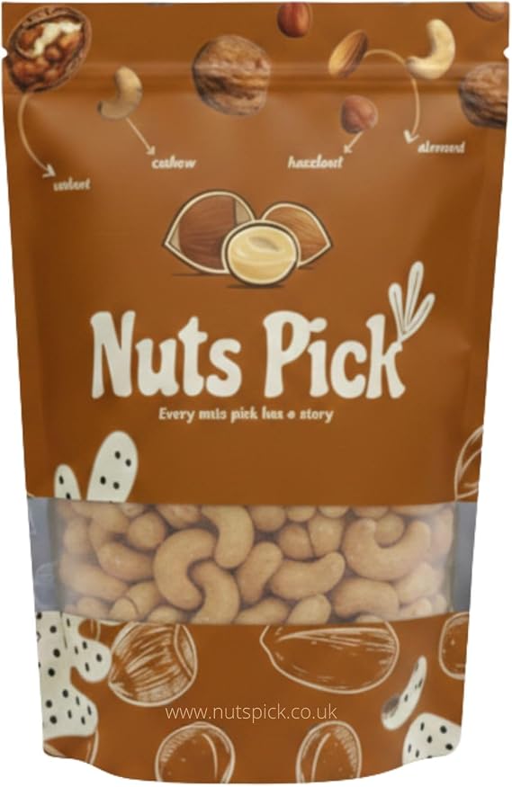 Roasted Unsalted Cashews – Dry Roasted Whole Cashew Nuts with No Added Salt | Naturally Crunchy & Flavourful Snack | Vegetarian Friendly | Source of Protein | Multi-Pack 250g