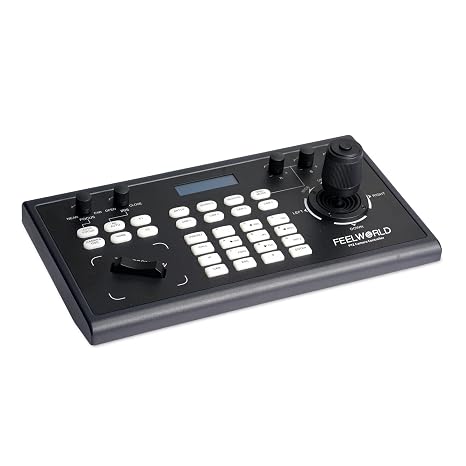 FEELWORLD KBC10 PTZ 4D Joystick PoE PTZ Camera Controller with LCD Screen | with VISCA Pelco-D/P ONVIF RS422 RS232 RJ45 for Church Live, Events, Live Streaming