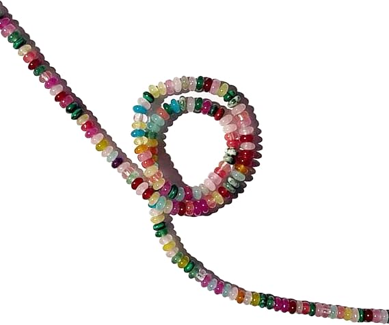 Natural Rondelle Beads for Jewelry Making-2 x 4mm Multicolor Abacus Disk Stone Beads, Loose Spacer Gemstone for DIY Bracelet, Necklace, Earring Crafts(150pcs)