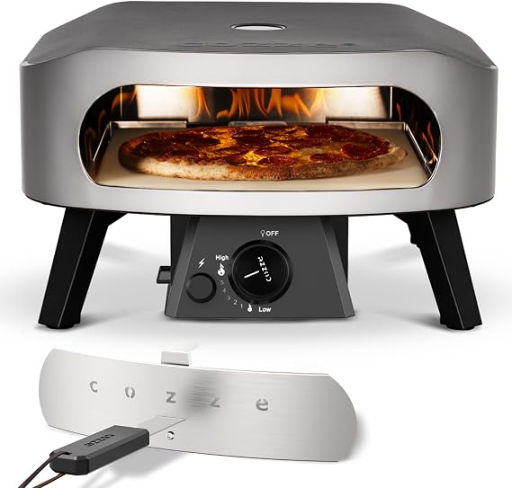 COZZE Mini Pizza Oven 13 Inch Compact Pizza Oven Outdoor (50 mbar) Pizza Table with Small Pizza Regulator