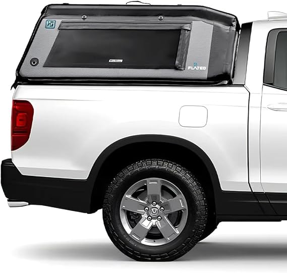 FLATED Air-Topper Inflatable Truck Topper for Honda Ridgeline (2017Present) Mid-Rise 5 Bed Camper Shell, Tool-Free Install, Removable Windows w/Screens, All-Season Weather Protection