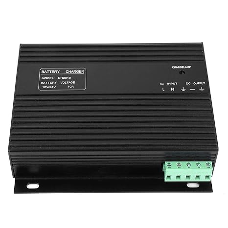Genset Battery Charger, 12V/24V 10A Generator Genset Intelligent Battery Charger for Various Brands of 12V and 24V -Acid Batteries