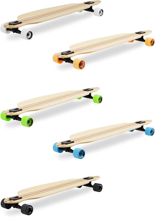 Two Bare Feet 'The Duke' 41in Dropthrough Bamboo Series Premium Longboard Skateboard (Orange wheels)