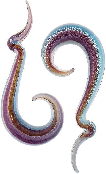 Pair Dichroic Glass Kinky Drop 2g 2 Gauge 6mm