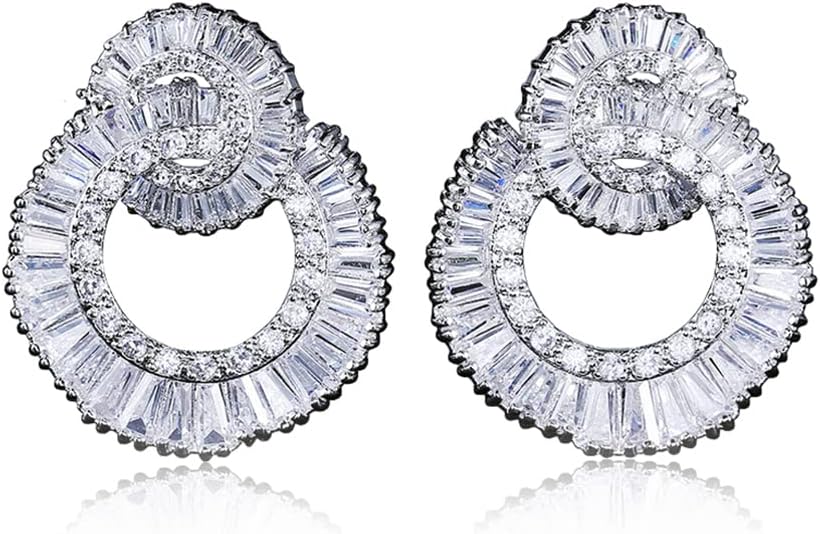 Fashion Celebrity Design Elegant Statement Rhinestone Jewelry Dangle Drop Earrings Studs