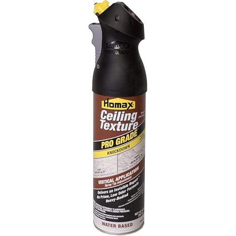 Homax Pro Grade Aerosol Water Based Texture with Adjustable Applicator for The Perfect Match, Ceiling, Knockdown Finish, 20 oz
