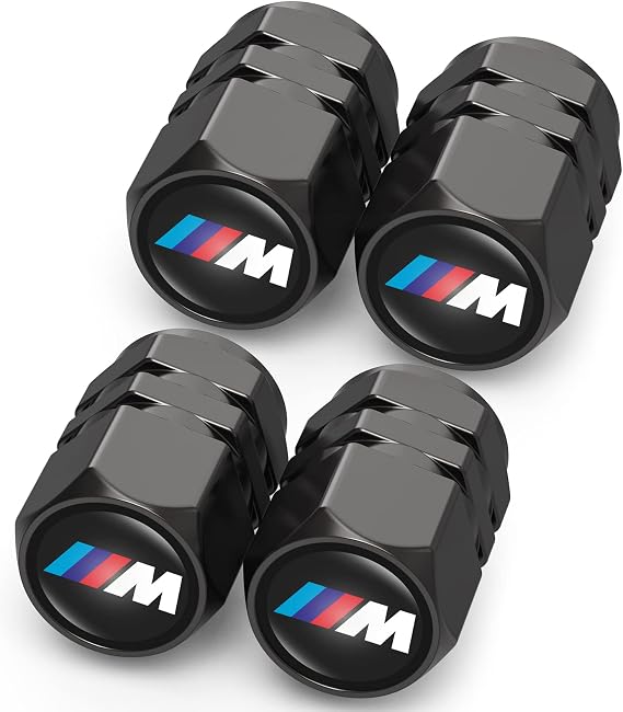 4PCS Tyre Valve Caps, Car Tyre Caps Compatible with BMW M M2 M4 M5 M6 M8 X1 X2 X3 X5 X6 M135i M240i Z4 328i X7, Leak-Proof Dust Caps for Car Tyres