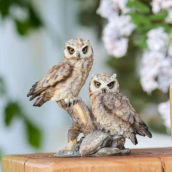 Owl Lovers Statues Home Decor, 5.91-Inch Resin Owl Decor Figurine, Used for Bookshelf, Bedroom, Living Room, Office and Garden Decor, Gift for Women and Owl Enthusiasts