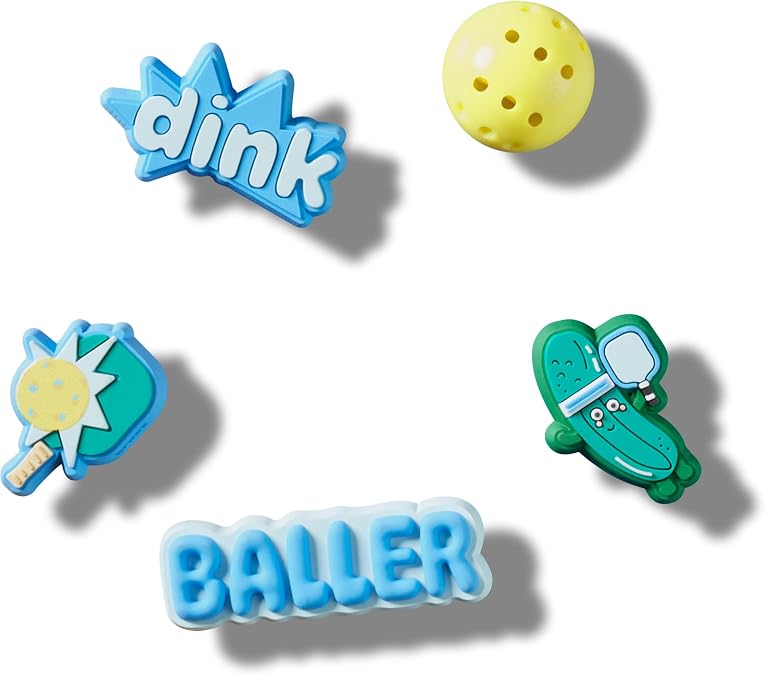Crocs Jibbitz Charms, Pickle Ball 5 Pack
