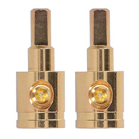 2Pcs 0Ga Wire Reducer,Power Wire Gauge Reducer Terminal Connector Pure Copper Gold Plated for Car O Amplifier Modification 0 Awg to 4 Awg Reducer