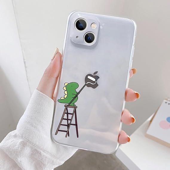Guppy for iPhone 17 Funny Draw Dinosaur Case Cute Animals Embossed Pattern Flexible Soft TPU Rubber Slim Lightweight Cover Shock Absorption Protective Bumper Clear