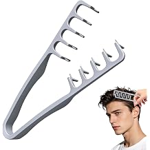Sularpek Texture Comb, Wide Tooth Styling Comb, Roots Volume Tool, V Wide Tooth Combs for Curls, Grooming Accessory Seam Covering Bangs Hairdressing for Men & Women