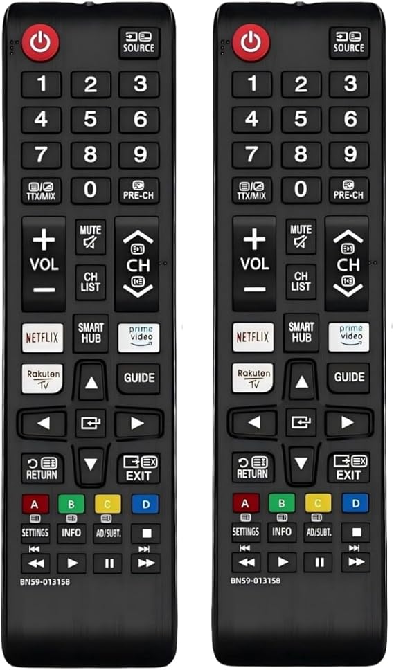 2 Pack Samsung Universal TV Remote Control – Samsung TV Remote Replacement with Netflix, Prime Video, Rakuten Buttons for All S amsung LED QLED UHD 4K 8K Smart TVs