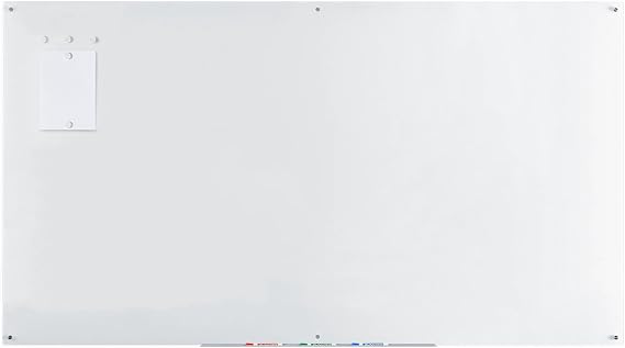 Magnetic Glass Whiteboard, 96" x 48", White | Tempered glass provides a smooth, durable magnetic dry-erase surface that resists stains, ghosting, scratches, and dents.