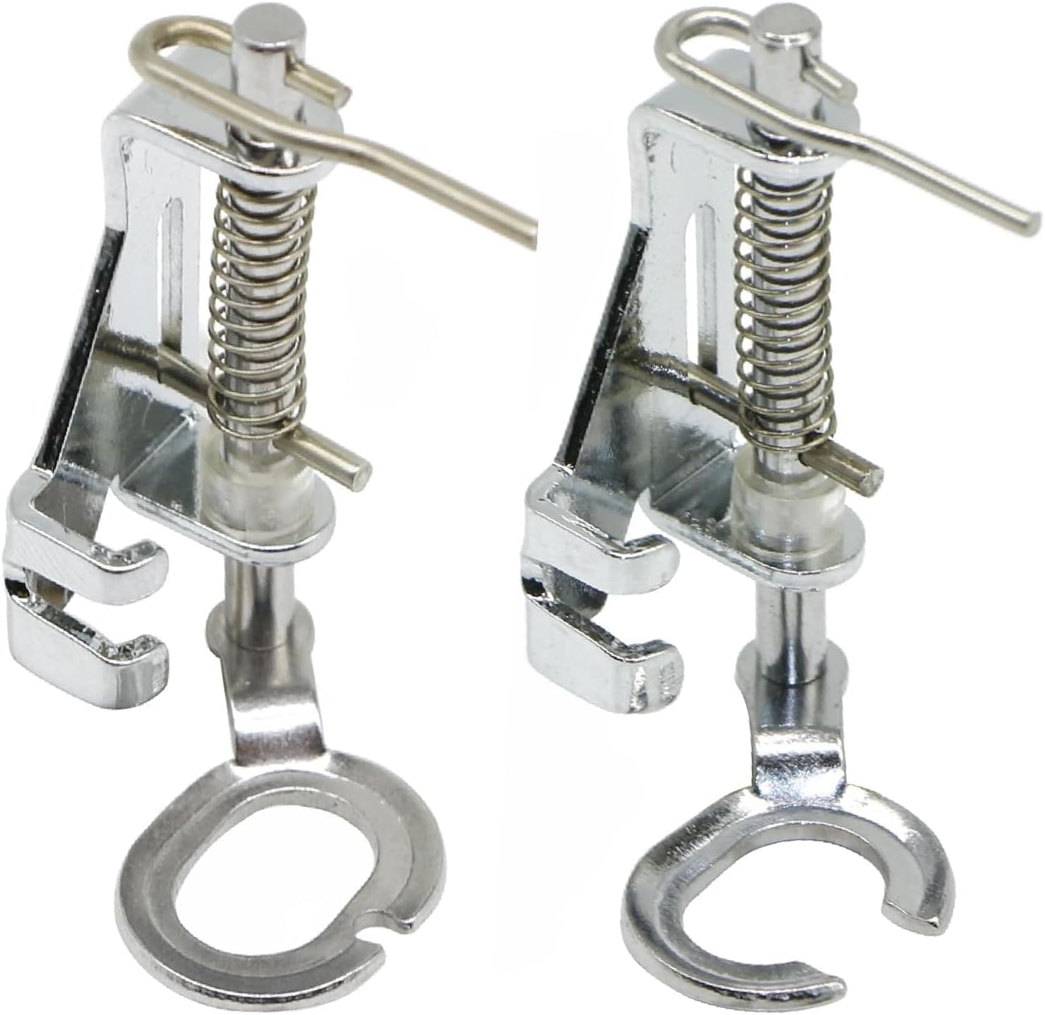 2 Pcs Free Motion Quilting Foot Set Open Toe and Closed Toe Spring Darning Foot Metal Presser Feet, Fits Low Shank Singer, Brother, Babylock, Janome, Juki, Kenmore, Elna & More