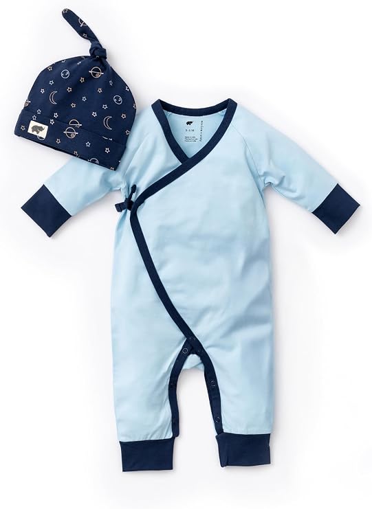 MONICA + ANDY Head to Toe Cuddle Box, Organic Cotton Newborn & Infant Baby Gift Set, One Piece, Cap & Booties