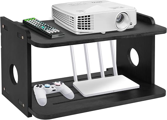 Projector Shelf,Projector Wall Mount Floating Shelf, Projector Stand,Projector Rack Holder,Projector Mount,Router Shelf Storage Box Modem Cable Box Shelf for Xbox Series PS5 PS4 by Wood