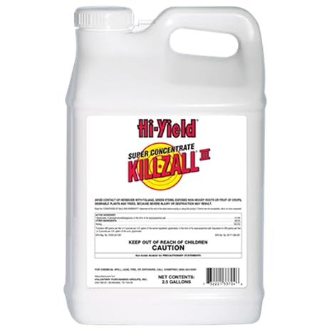 Hi-Yield (33704) Super Concentrate Killzall II, 2.5 gal | Glyphosate 41% super concentrate - 2.5 gal value size for large-scale weed & grass control - Acreage operators