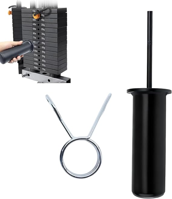 Weight Stack Pin and Spring Collar Weight Stack Extender Pin Commercial and Home Gym Accessories for Cable Tower and Functional Trainer Machine (Hanger Rod Length: 150 mm, 8 mm,Length 110mm)