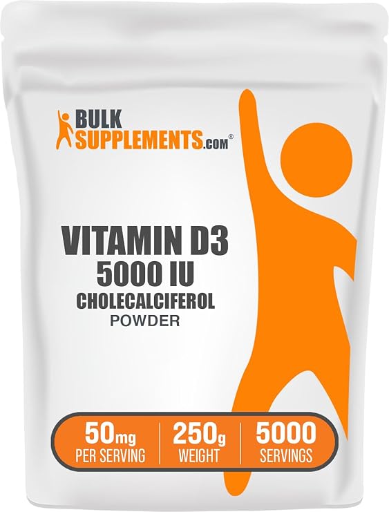 Vitamin D3 Powder - Cholecalciferol, Vitamin D Supplements, 5000 IU - Gluten Free, 50mg (125mcg of Vitamin D3) per Serving, 250g (8.8 oz) (Pack of 1)