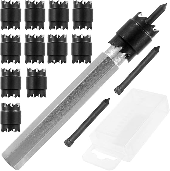 14-Pack Spot Weld Cutter Sets, Double-Sided 3/8" HSS Spot Weld Drill Bits, Hex Shank Sheet Metal Hole Cutters for Power Drills, Ideal for Spot Welding Removal