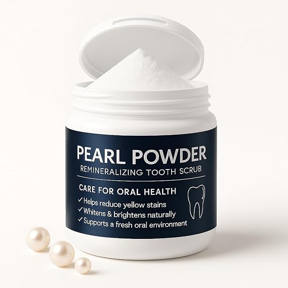 Pearl Powder Tooth Powder, Gentle Mineral Tooth Powder for Daily Oral Care, for Men & Women, Helps Keep Breath Fresh