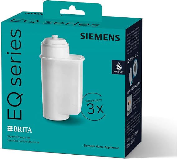Siemens Brita Intenza TZ70033A water filter, 3 pieces, reduces the amount of lime of water, suitable for EQ series fully automatic coffee machines and