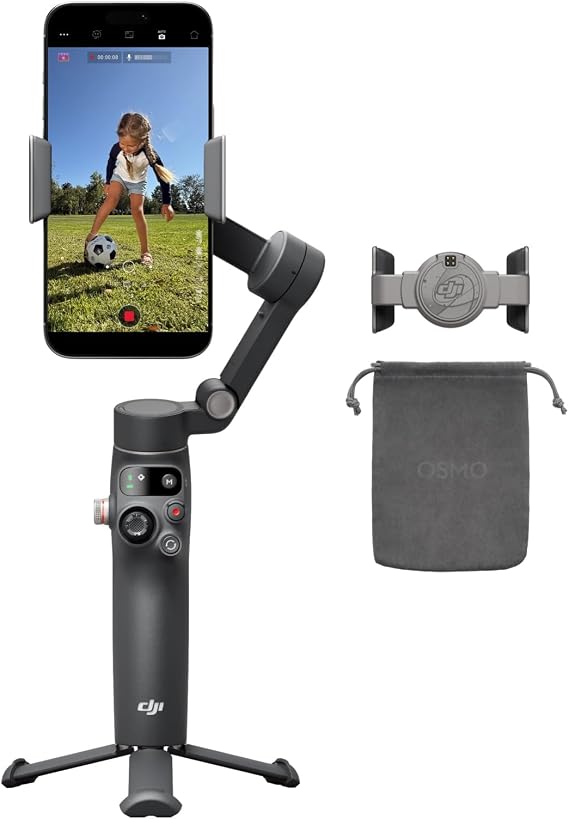 DJI Osmo Mobile 8 スタンダードコンボ スマートフォン用ジンバルスタビライザー | ネイティブトラッキング、360°パン軸回転、延長ロッド＆三脚内蔵、10時間バッテリー、3軸手ブレ補正