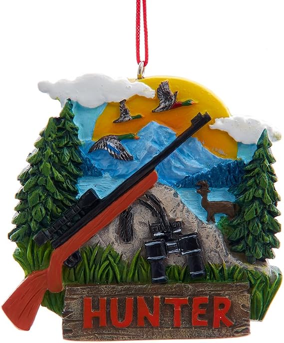 Kurt Adler 2.75 Inch Duck & Deer Hunter Christmas Ornament