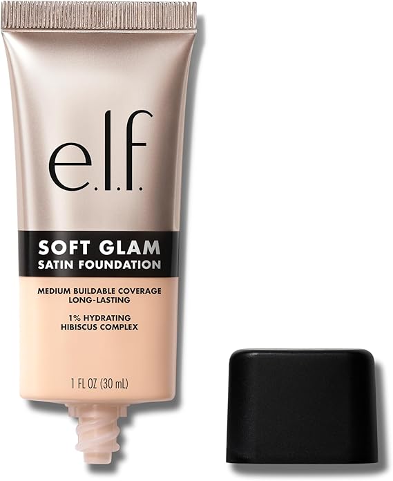 e.l.f. Soft Glam Foundation, Medium Coverage, Long-Lasting & Buildable Foundation For A Smooth, Satin Finish, Vegan & Cruelty-Free, 14 Fair Cool