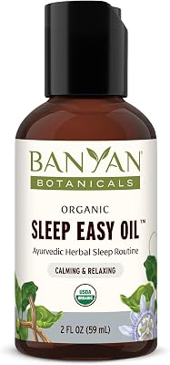 Banyan Botanicals Sleep Easy Oil Organic Ayurvedic Herbal Massage Oil Calming & Relaxing Massage Oil with Ashwagandha, Passionflower & Skullcap 2 oz. Non GMO Sustainably Sourced Abhyanga Oil