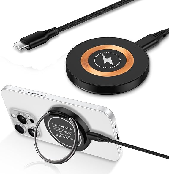 Samsung Magnetic Charger Wireless Fast Charging Pad for Samsung Galaxy S26 S25 Ultra/S24 Plus/S23/S22/S21/S20/S10/15W MagSafe Charger Stand for iPhone 17/16 Pro Max/15/14/13/12/Pixel 9 Pro/9a/8a/7a/7