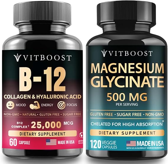VITBOOST B12 with Hyaluronic Acid, Collagen with Magnesium Glycinate 500mg