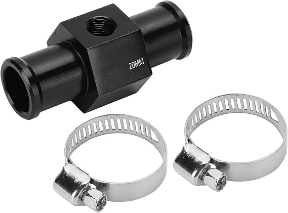 Tbest Water Temp Sensor Adapter 20Mm,Motorcycle Water Temperature Gauge Adapter,Universal 20mm/24mm Water Temp Adapter,Aluminum Alloy,Easy to Install with 2 Adjustable Clamps