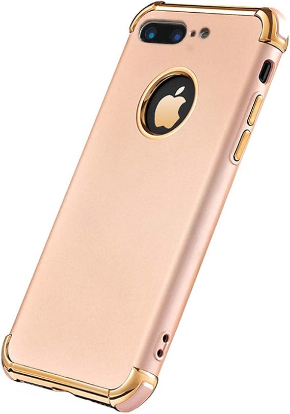 for iPhone 7 Plus Case, Ultra Slim Flexible iPhone 7 Plus Matte Case, Styles 3 in 1 Electroplated Luxury Cover Compatible for iPhone 7 Plus (Gold)