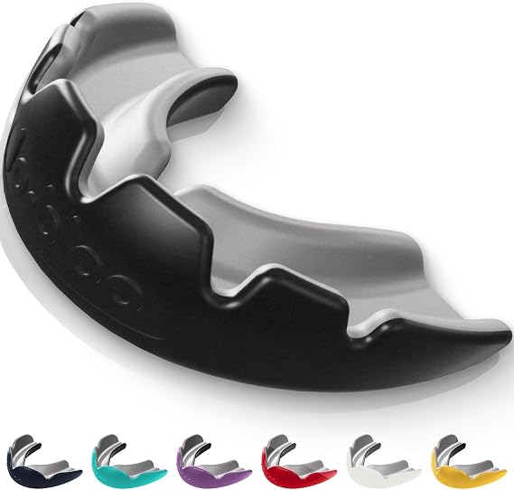 lobloo® Slick Sports Mouthguard – Ultra Slim 1mm | Dentist-Level Protection | Modified Vacuum-Fit Fusion | Oxygen Flow & Comfort | MMA, Boxing, Football, Basketball. (Large +14yrs, Black)