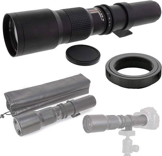 500mm f/8-32 HD Preset Telephoto Lens for Pentax K-1, K-S2, K-S1, K-500, K-70, K-50, K-30, K5 IIs, K-7, K-5, K-3 II, K-2, K100D, K110D and K10D Digital SLR Cameras