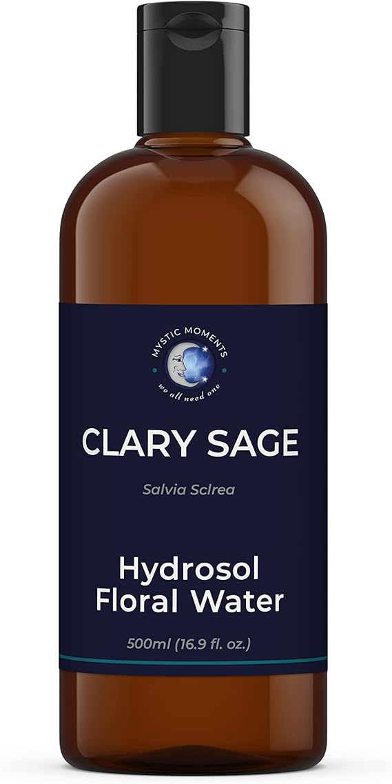 Mystic Moments Clary Sage Hydrosol Floral Water with Spray Cap - 500ml 