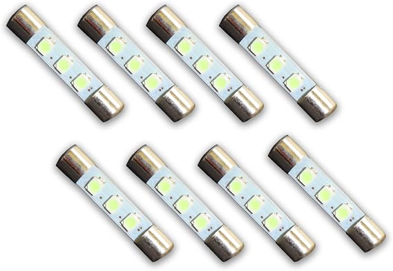 8 Cool Blue 8V LED Lamp Fuse-Type Bulbs for Pioneer Receivers and Amplifiers