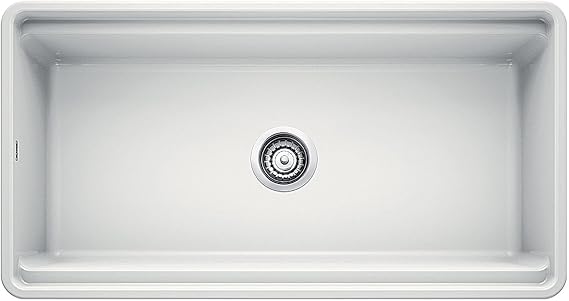 Blanco 523026 PROFINA Fireclay 36 Apron Front Farmhouse Kitchen Sink with Cutting Board, White