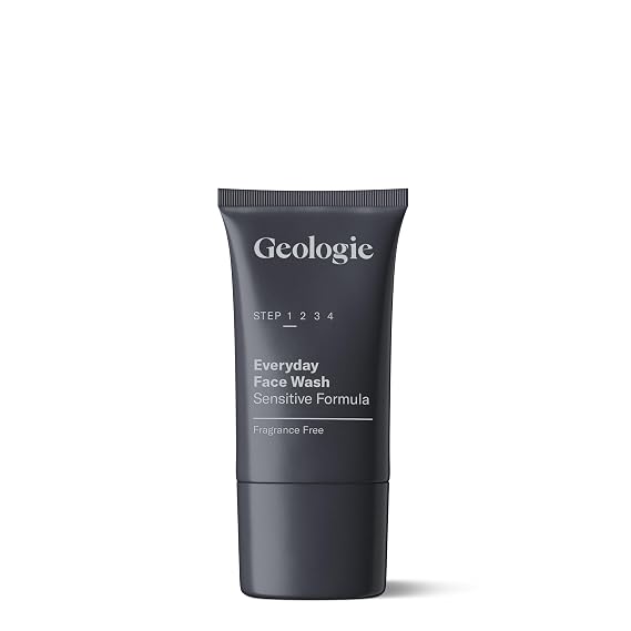 Geologie Daily Face Wash for Sensitive Skin | Fragrance-Free Facial Cleanser for Men & Women | Acne & Oil Control | Non-irritating, Gentle Cleansing & Soothing Face Wash | Travel Size