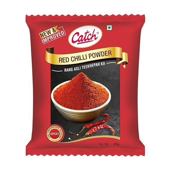 Catch Red Chilli Powder 200g (7.05 oz) | Hot & Spicy Ground Red Pepper | Authentic Indian Lal Mirch for Spicy Curries & Seasoning | High Pungency | Non-GMO