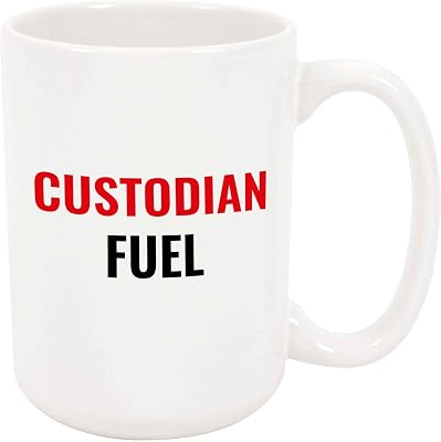 Custodian Fuel Coffee Mug - Funny Gift Idea for FamilyFriendCoworker, Ceramic Cup, BirthdayChristmasHolidayWhite Elephant Present, 11 Oz