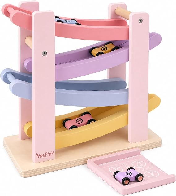 Vanplay Car Toys for 1 2 Year Old Girls Gifts, Car Ramp Toy for Toddler 1-3