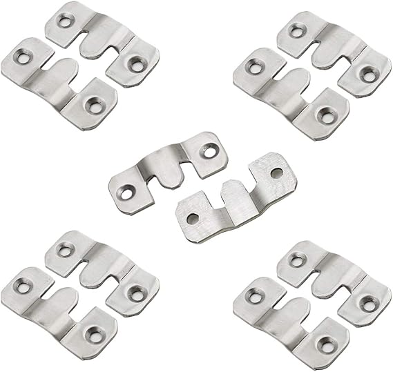 Luomorgo Z-Clips Flush Mount Bracket, 44x19mm, 10 Pack | Heavy Duty, Interlocking Photo Frame Hook, For Hanging Headboards Large Picture Display, Wall Mount Hardware