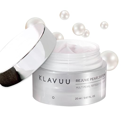 KLAVUU Pearlsation Enriched Pearl Eye Cream for Dark Circles (0.68oz) | Face moisturizer, niacinamide, adenosine, skin elasticity, dark circles, puffiness, fine lines, seaweed & chlorella extract
